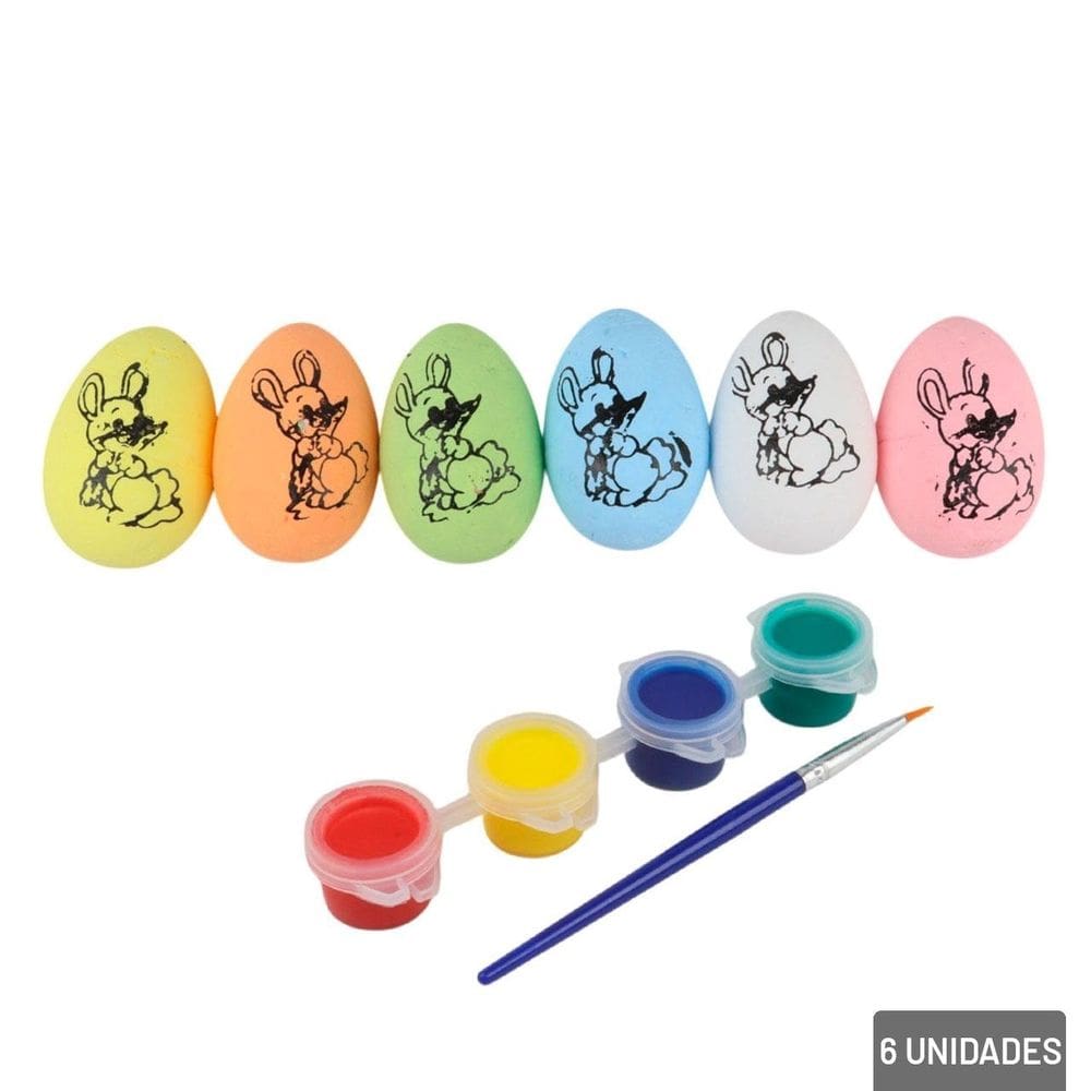 Enfeite de Páscoa Ovos Para Pintar Tinta 11 Peças - Tudo em Caixa