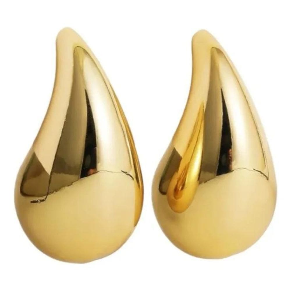 2X Brinco Gota Vírgula Dourado