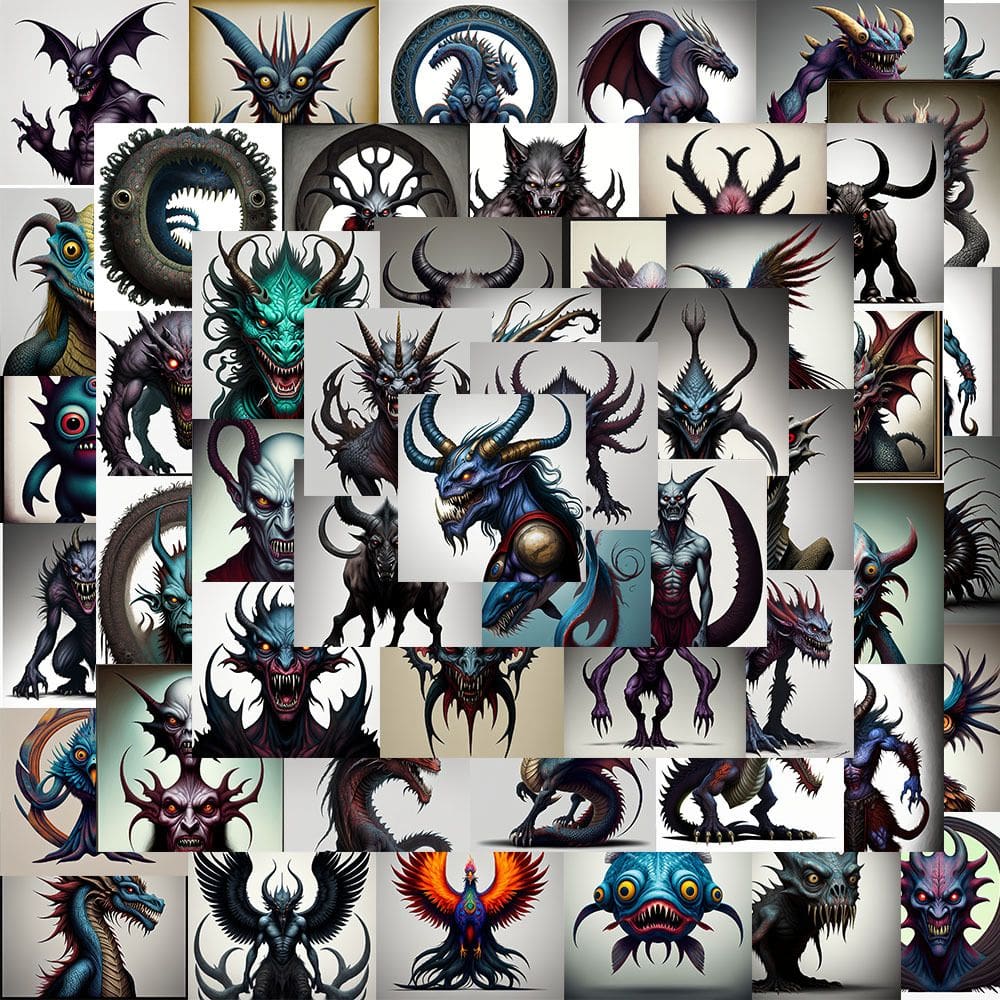 Adesivos clássicos de montanhas e rios Cthulhus 52 unidades