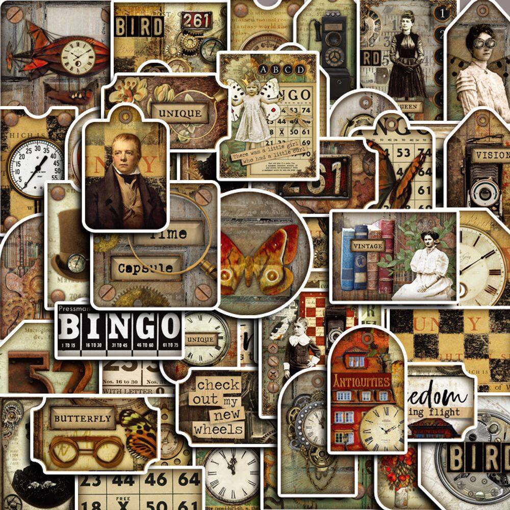 Adesivos, personagens, relógios, vinil impermeável, anime, 50 unidades