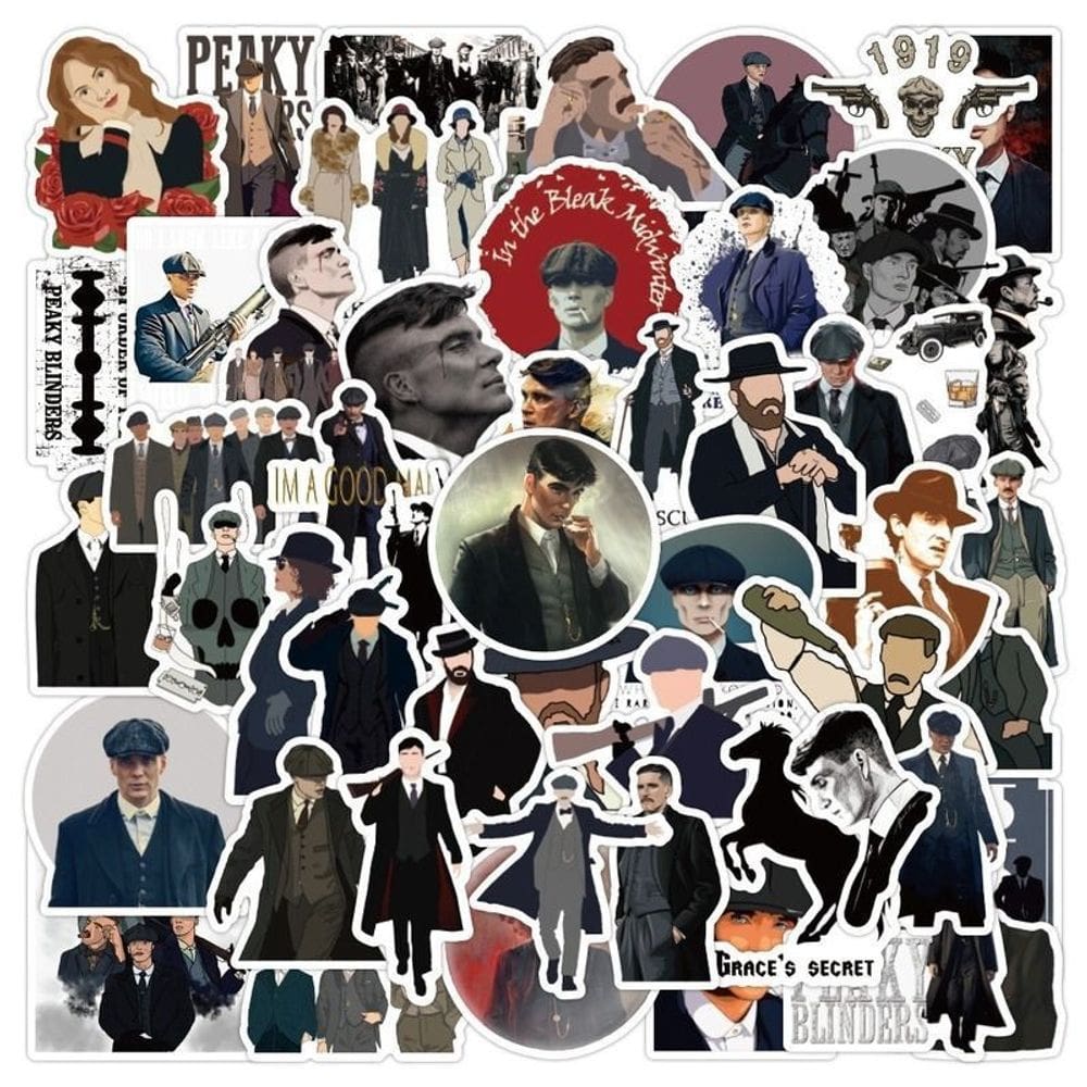 Adesivos Peakys Blinders, vinil impermeável, anime, 50 unidades