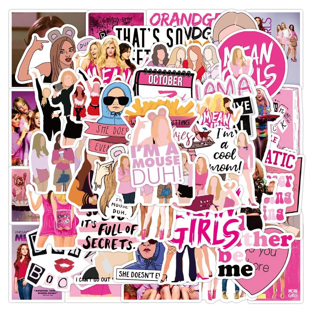 Adesivos significam anime de vinil impermeável para meninas, 50 unidades/lote