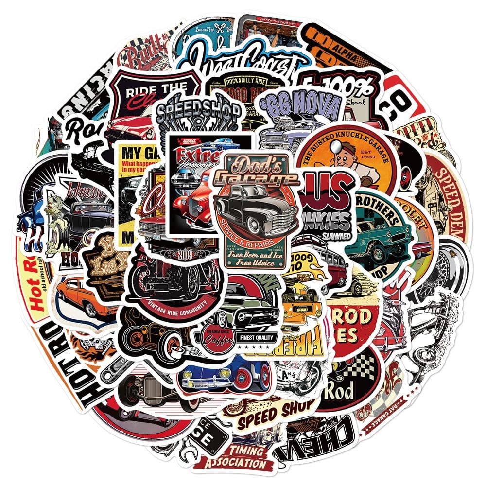 Adesivos modificados Retros Classics Cars Waterproof (50 unidades)