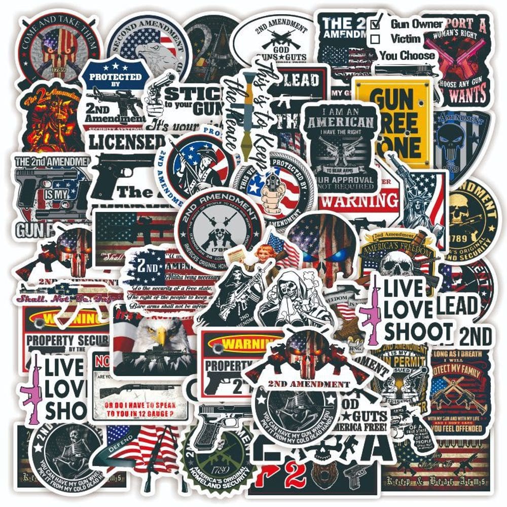 Adesivos 50 unidades/lote Americans Bills Characters Guns Waterproof