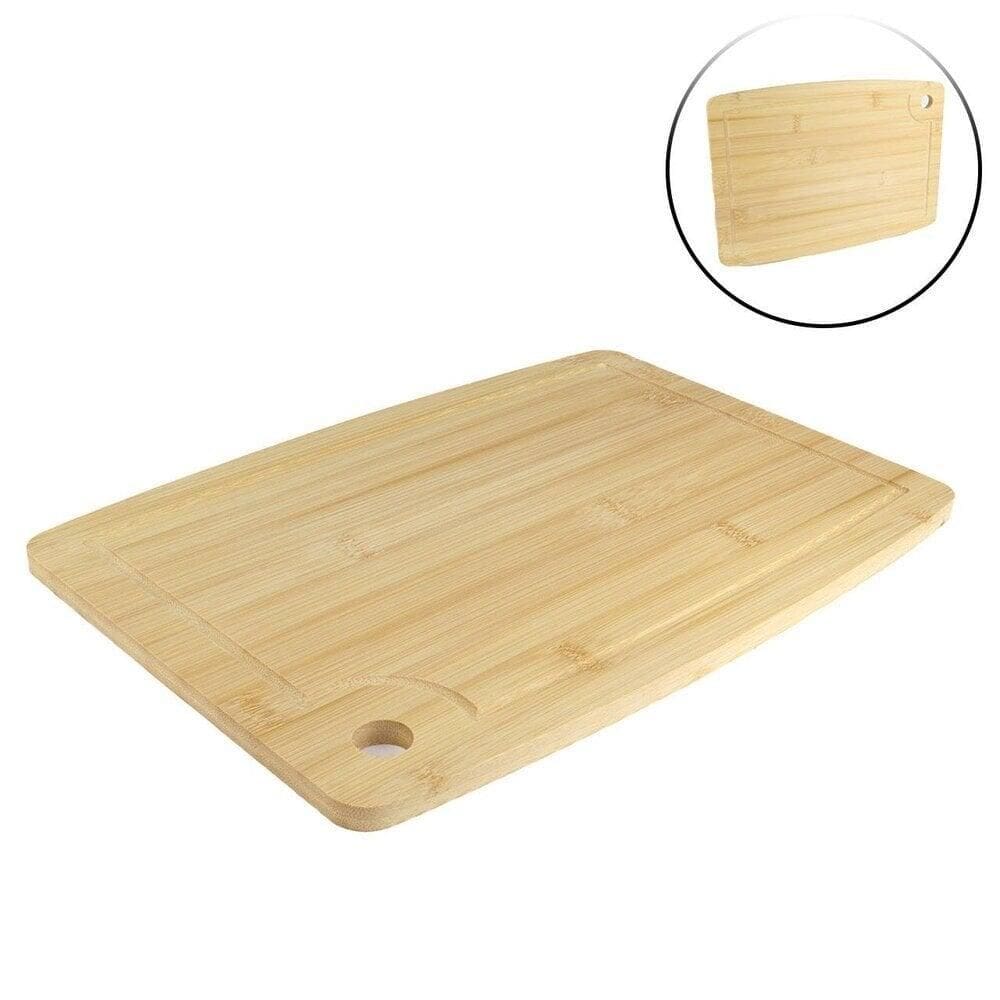 Tábua de Corte Bambu 34x24 Arredondada - Tudo em Caixa