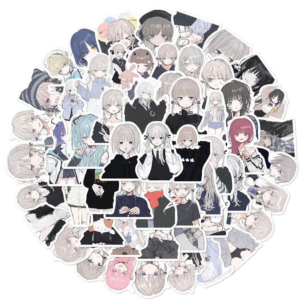 Adesivos de vinil impermeável Yanderes Girls Anime 56 unidades/lote