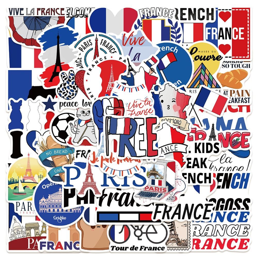 Adesivos de vinil impermeável francês, anime, 50 unidades/lote para laptop