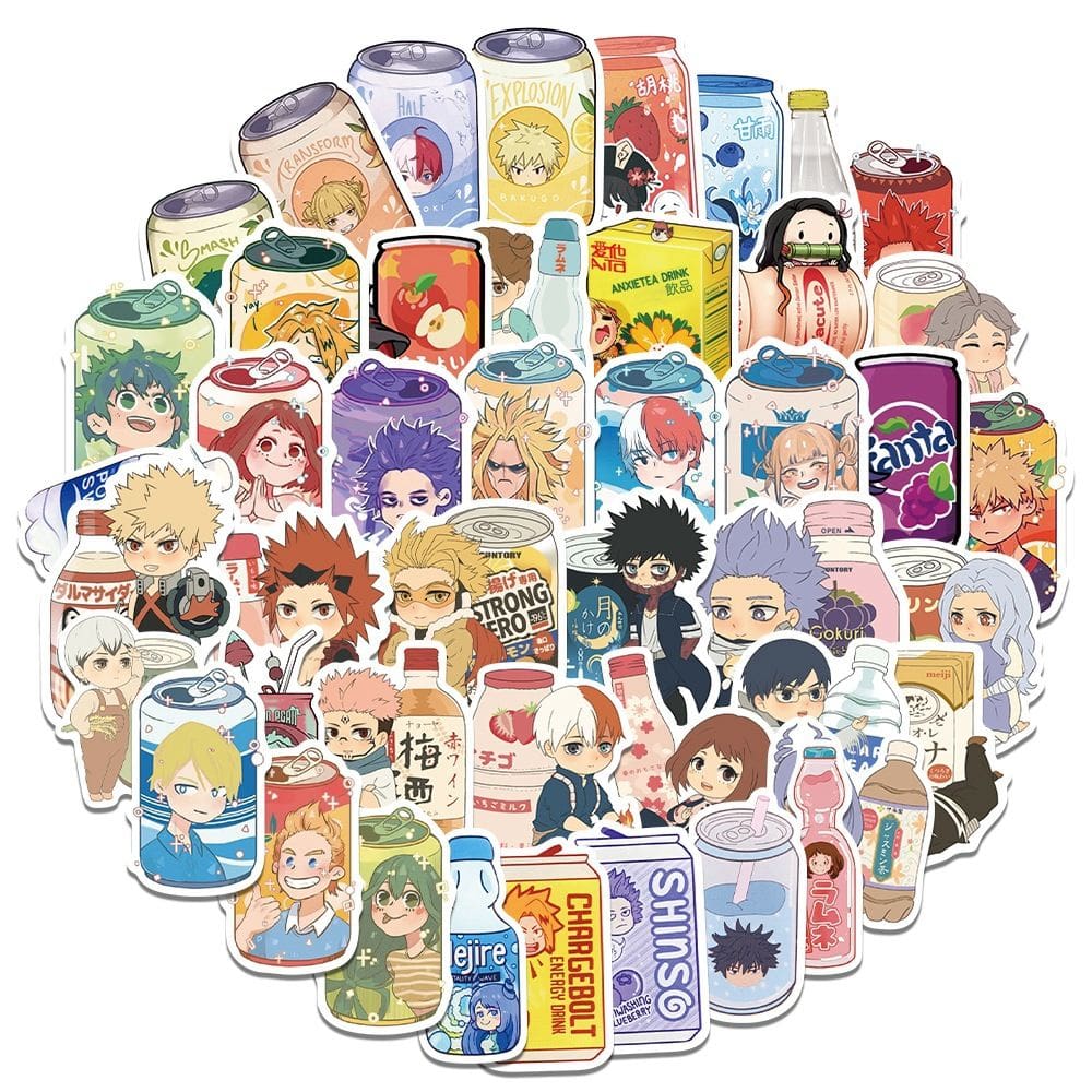 Adesivos Beverages Animes Series Bubbles Waters 50 unidades/lote