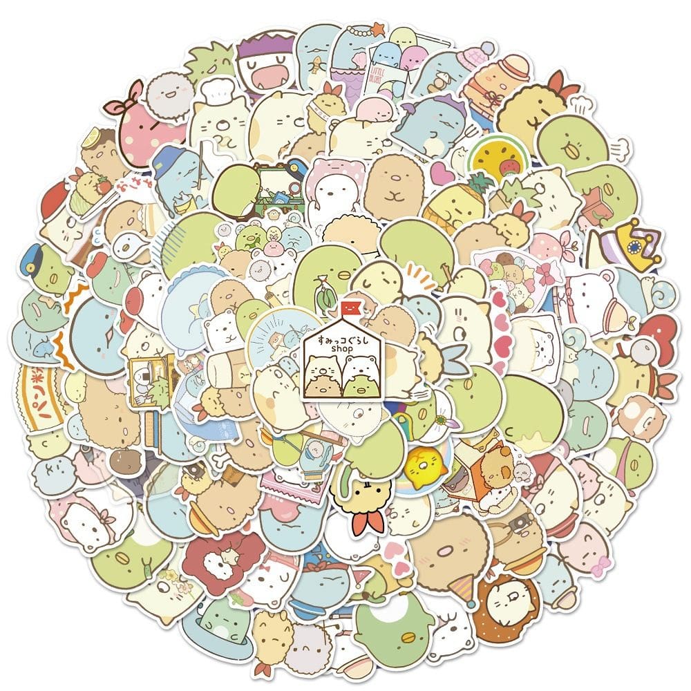 Adesivos Sumikkogurashis em vinil impermeável Anime S 100 unidades