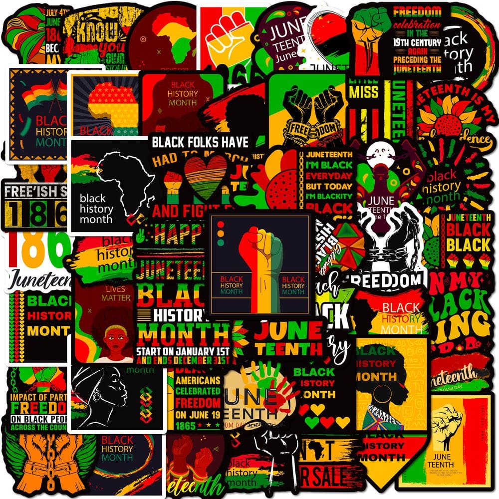 Adesivos Americans Juneteenths Blacks Independences Days
