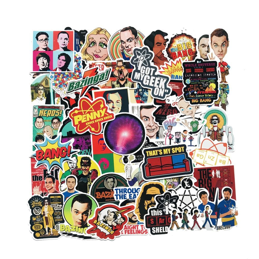 Adesivos de anime em vinil à prova d`água Big Bang Theory (50 unidades)
