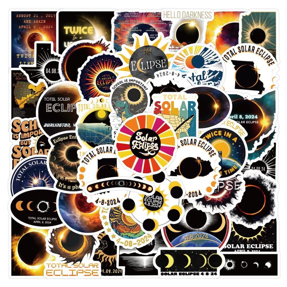 Adesivos Solars Eclipses, vinil impermeável, anime, 55 unidades/lote