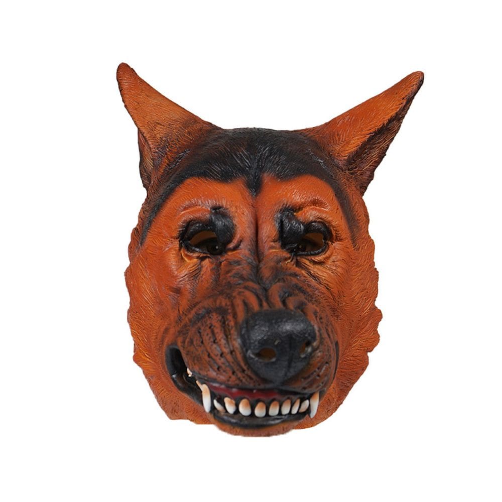 Halloween Cosplay Props Máscara aérea de látex com capuz marrom para cães