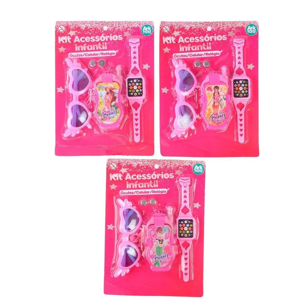 Celular Infantil com Relógio e óculos - Tudo em Caixa