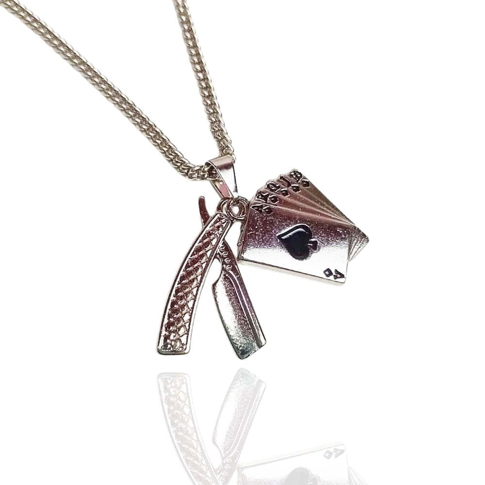 Colar Laroiê Maria Navalha Prateado - Navalha E Baralho