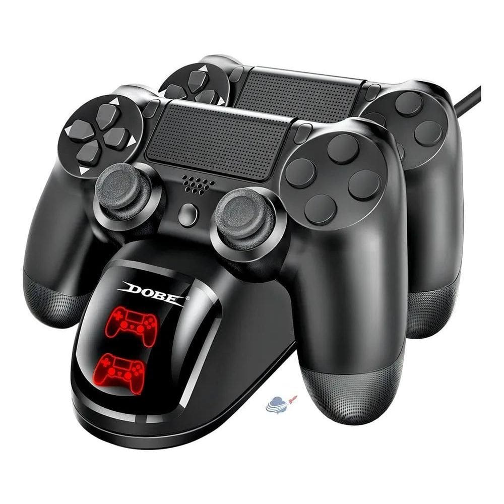2X Base Carregador Dobe Ps4 Slin /Pro Cor Preto Duplo Dock C