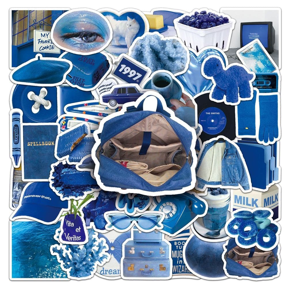 Adesivos 50 unidades/lote Blues Styles Eyes Dogs em vinil impermeável