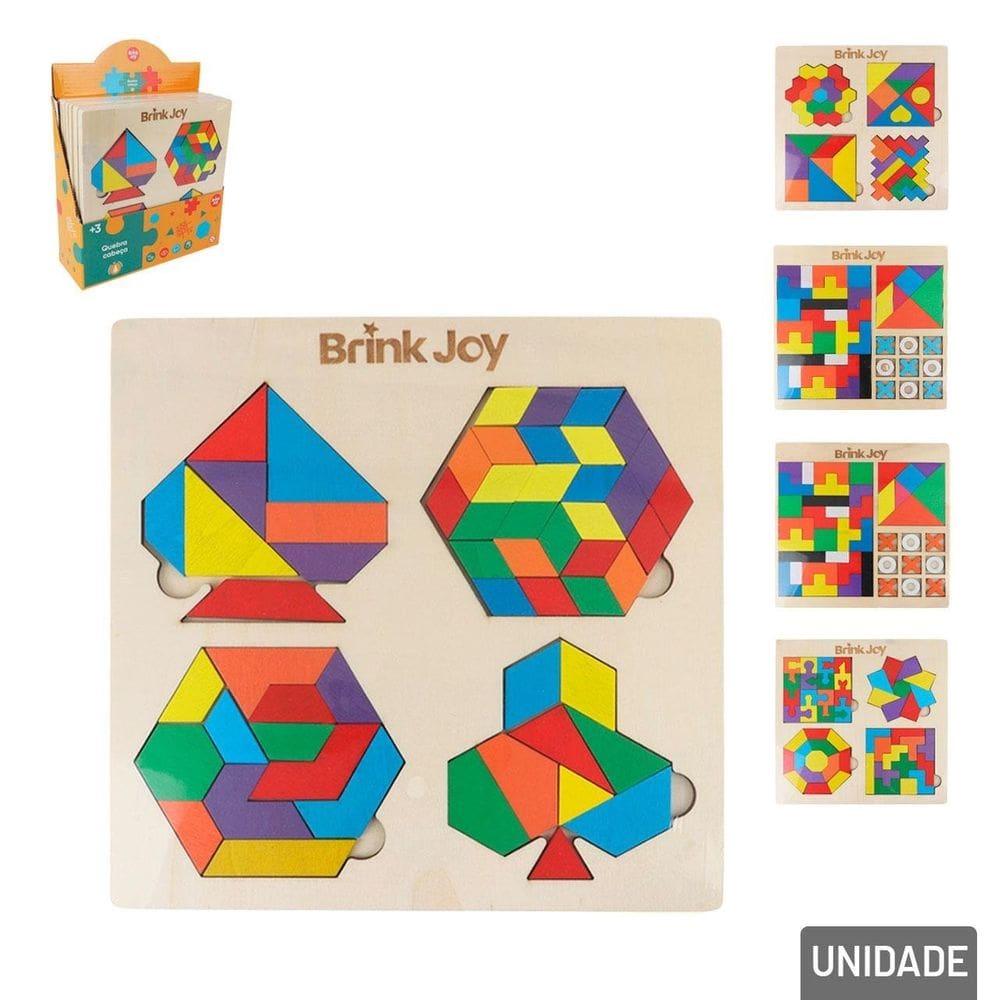 Quebra Cabeça de Madeira Formas  - Tudo em Caixa