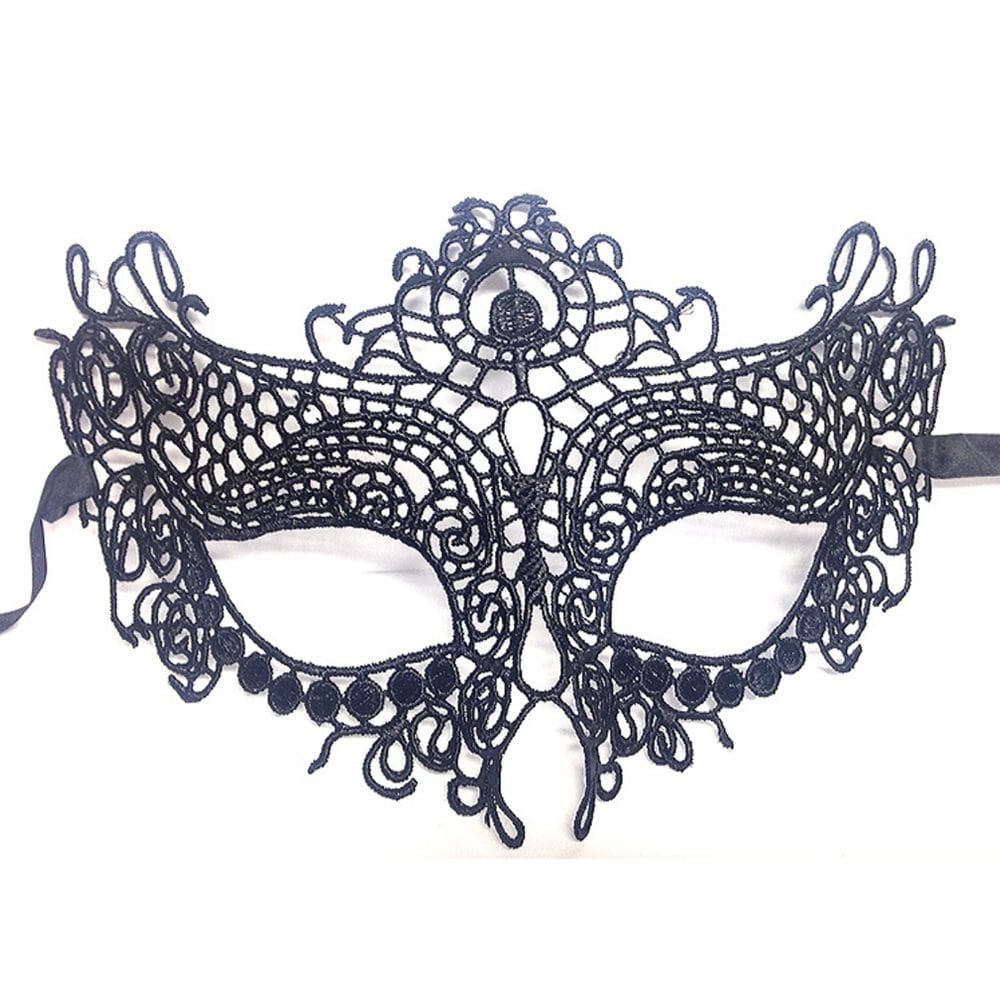 Máscara de cosplay com capa de renda e meia face para festa de Halloween