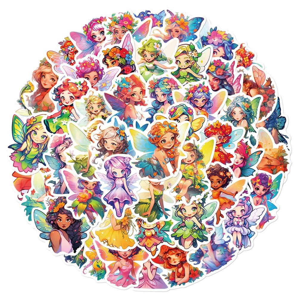 Adesivos Lulus Flowers Angels em vinil impermeável 50 unidades/lote