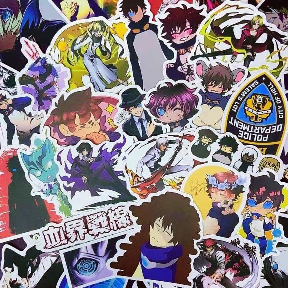 Adesivos Kekkais Sensens em vinil impermeável Anime 50 unidades/lote