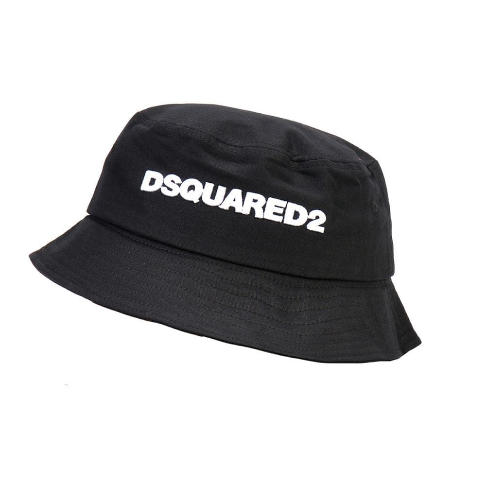 Chapéu de pescador DSQUARED2 preto de algodão 57-58 cm de circunferência da cabeça