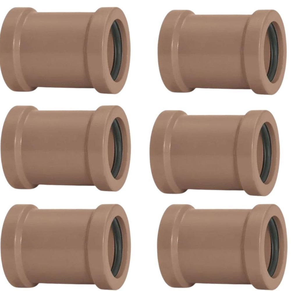 Luva De Correr 50Mm Pvc Encanamento Conexão Kit 06 Un