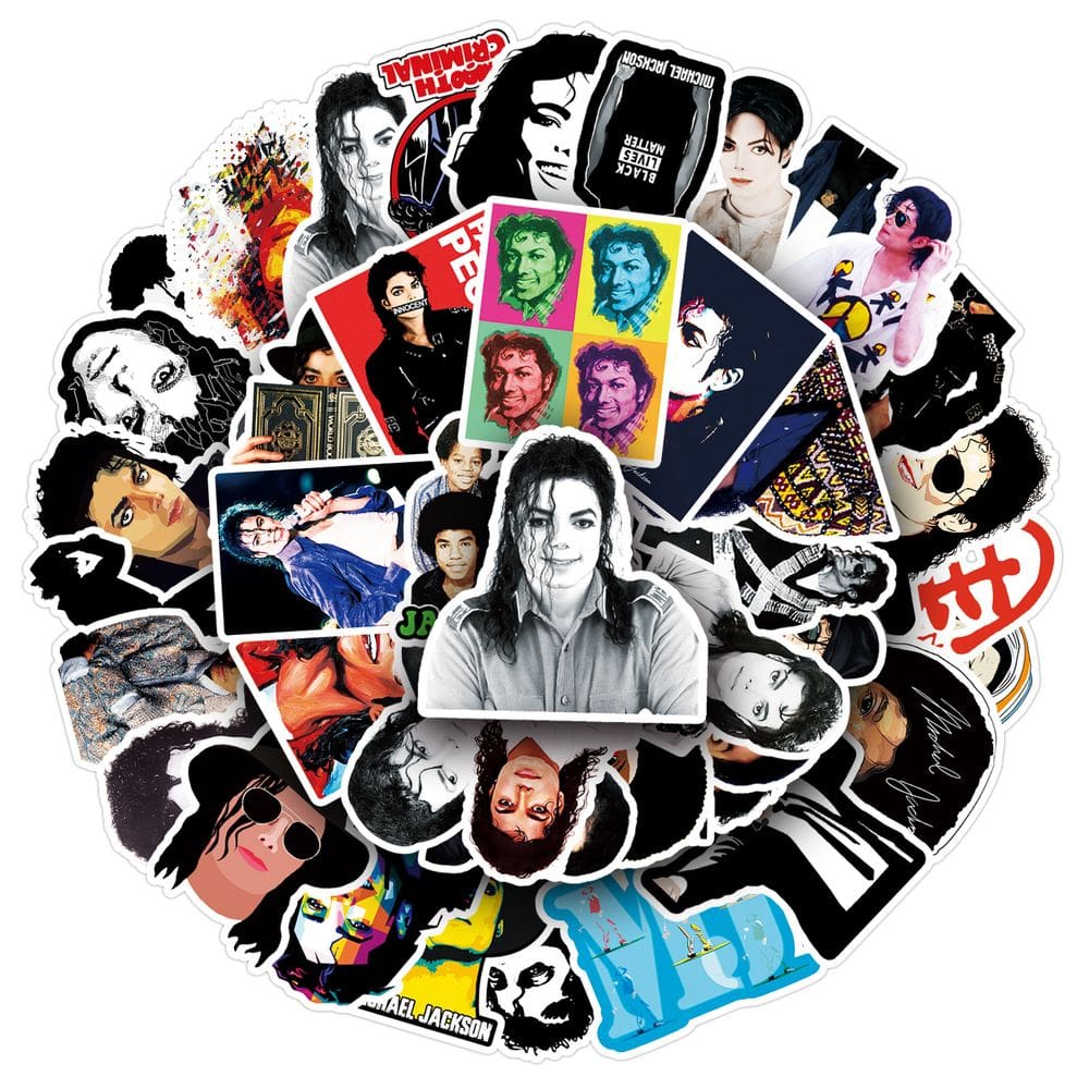 Adesivos Michaels Jacksons, vinil impermeável, anime, 51 unidades