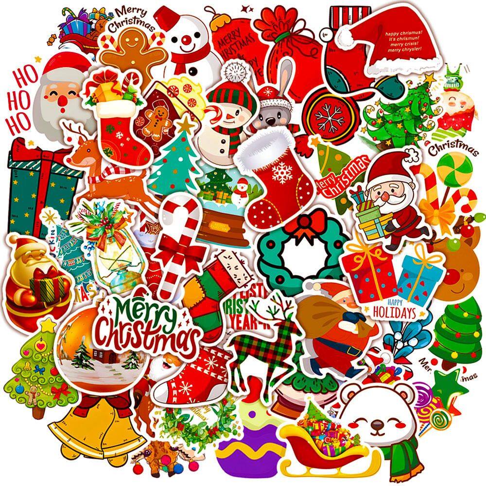 Pacote de adesivos para decoração de Natal, anime, impermeável, 350 unidades