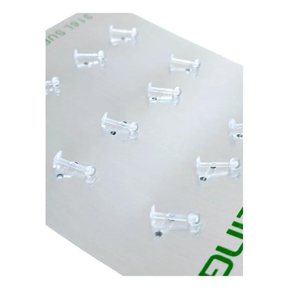 2X Piercing Labret Incolor 8Mm Silicone Transparente Kit 12