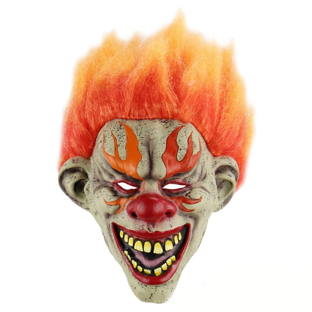 Máscara Ghosts Riders, capa facial completa de látex, Flame Clown