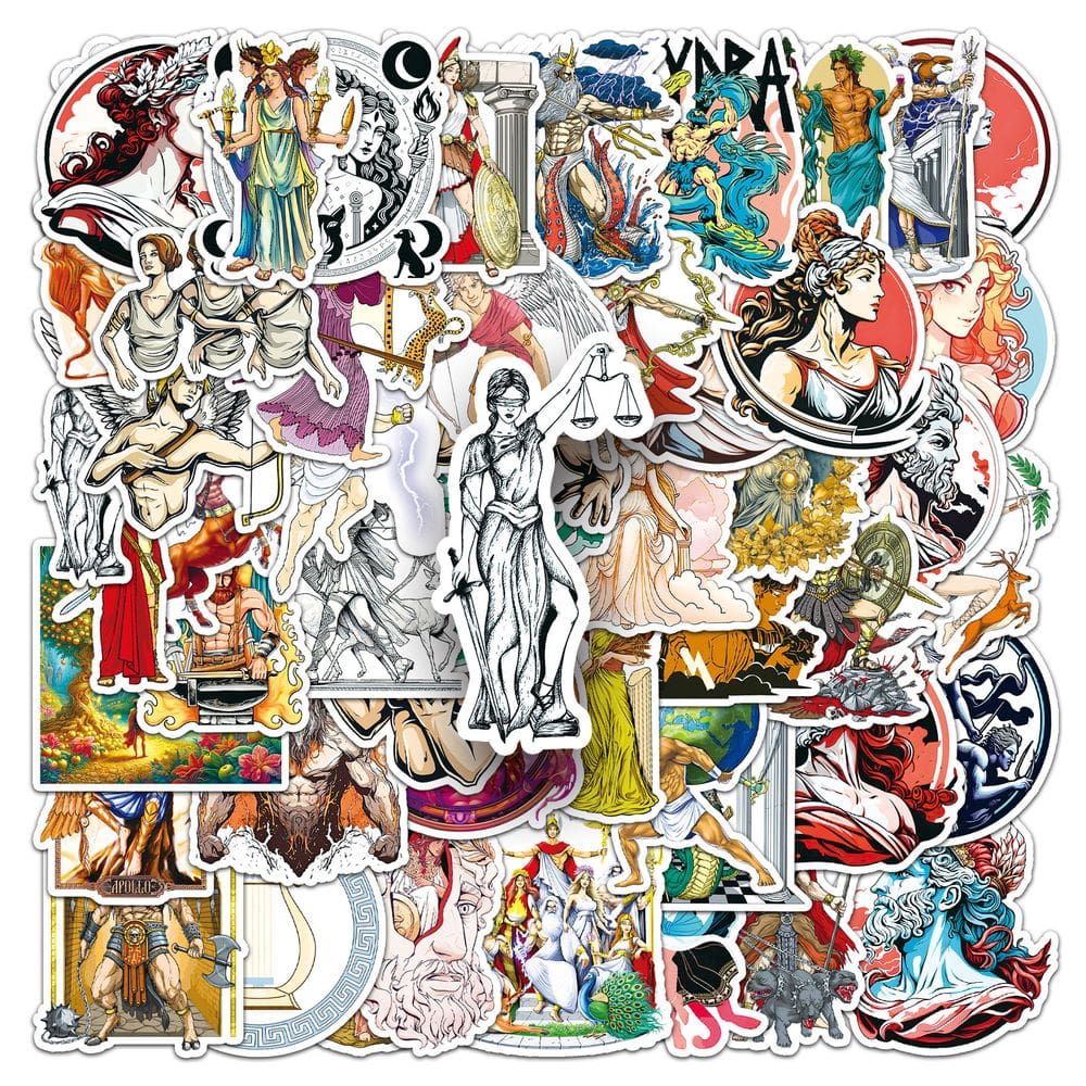 Adesivos Ancients Greeks Mythologys, vinil impermeável, 51 unidades