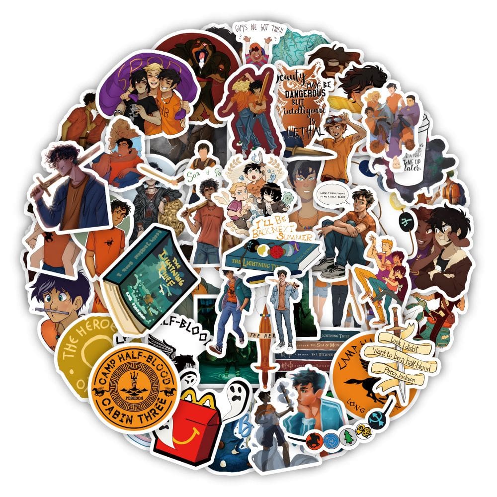 Pacote de adesivos Percys Jacksons Anime à prova d`água (50 unidades)