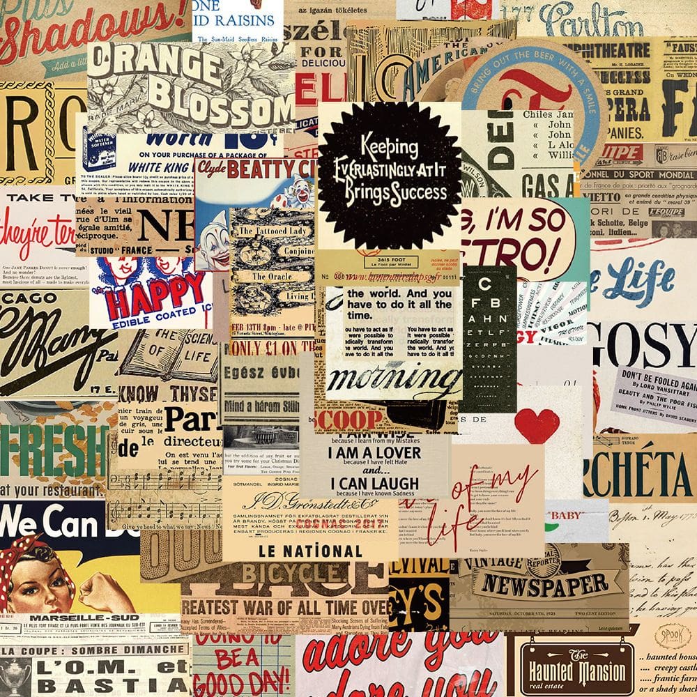 Adesivos 58 unidades/lote: peles de ovelha retros, slogans ingleses, Waterp