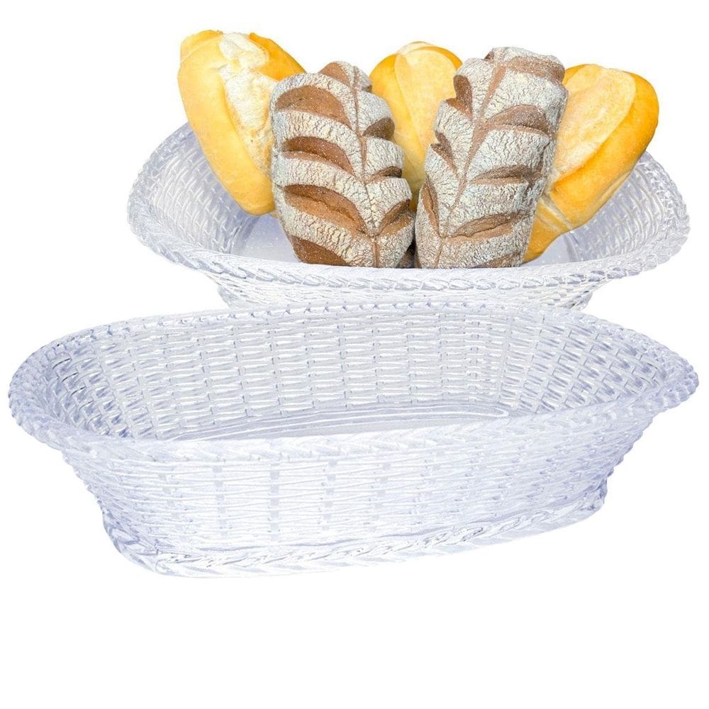 Cesto de Pão de Acrílico 20x30cm Trança Cristal - Tudo em Caixa