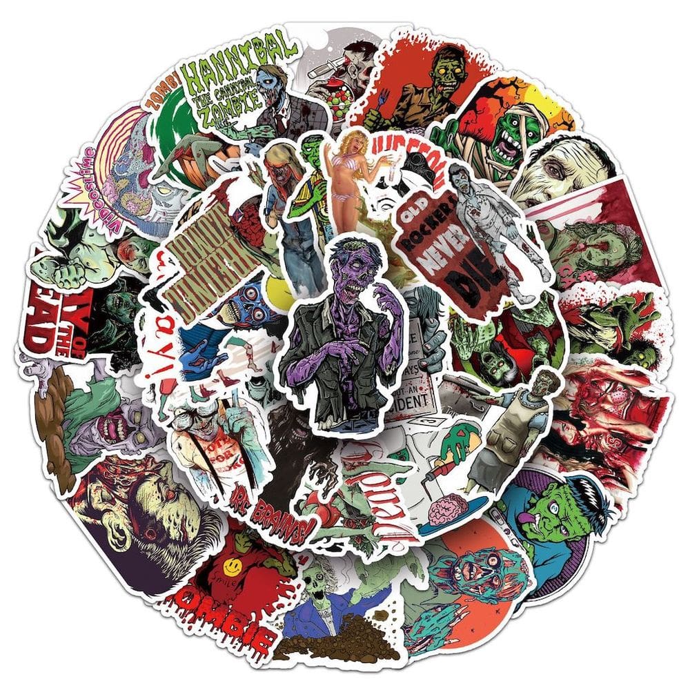 Pacote de adesivos Zombie Graffiti Halloween Anime 51 unidades