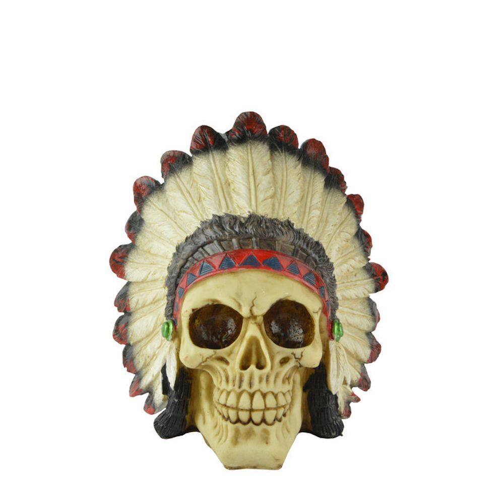 Capa facial completa de resina de máscara de esqueleto indiano de Halloween