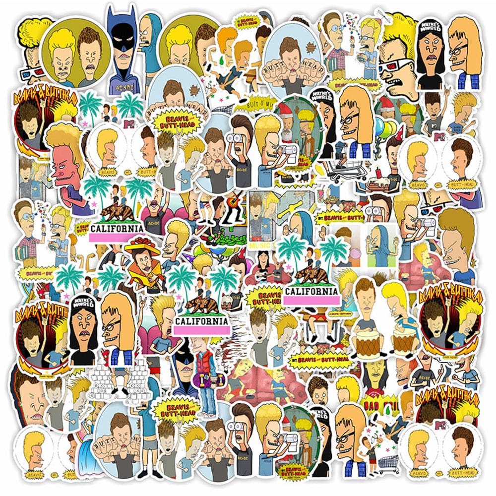 Pacote de adesivos Afro Style Yellow Big Head Funny 50 unidades