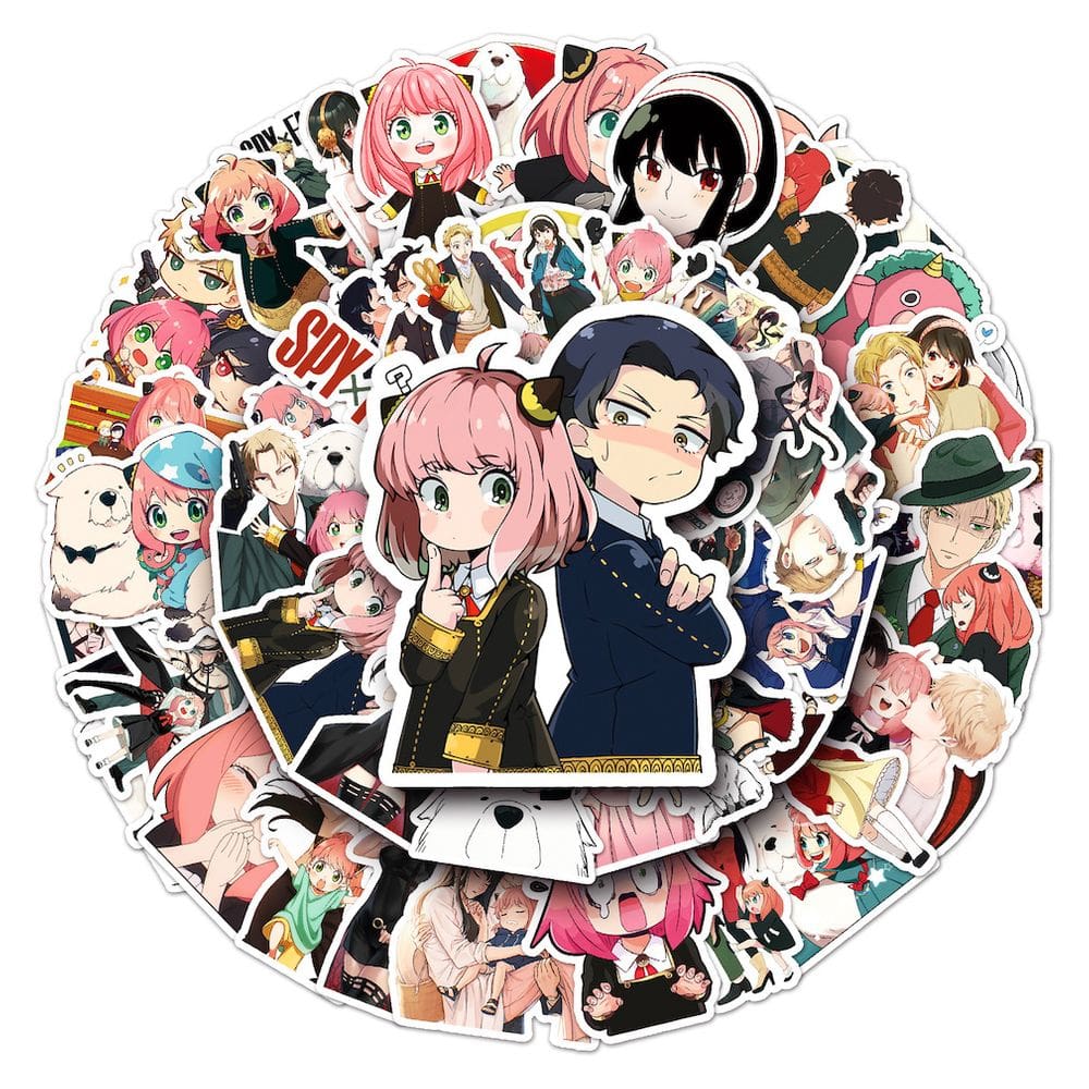 Pacote de adesivos Spys Familys Anime 50 unidades decorativas de 4 a 8 cm