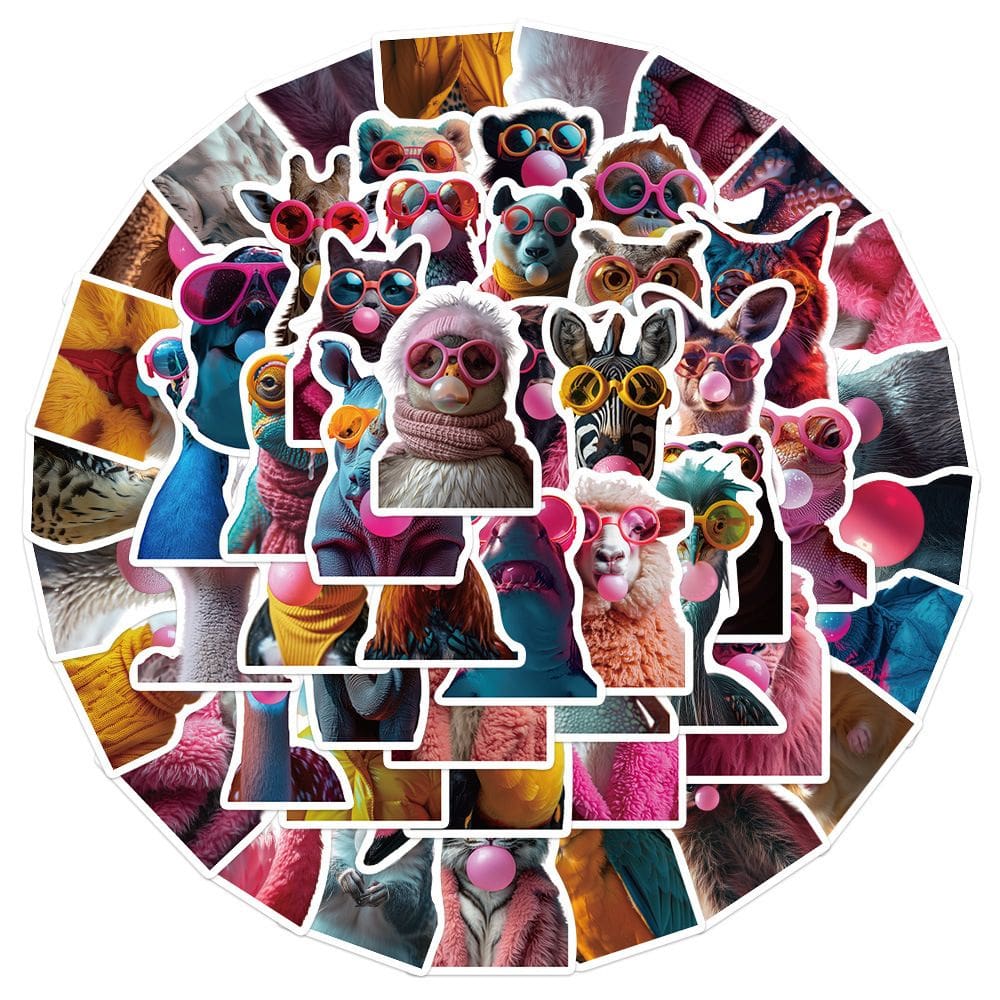 Adesivos, 55 unidades/lote, animais fofos, impermeáveis para laptop, etc.