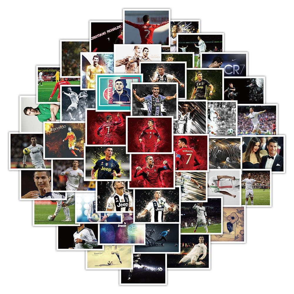 Pacote de adesivos Ronaldos Anime, vinil impermeável, 50 unidades