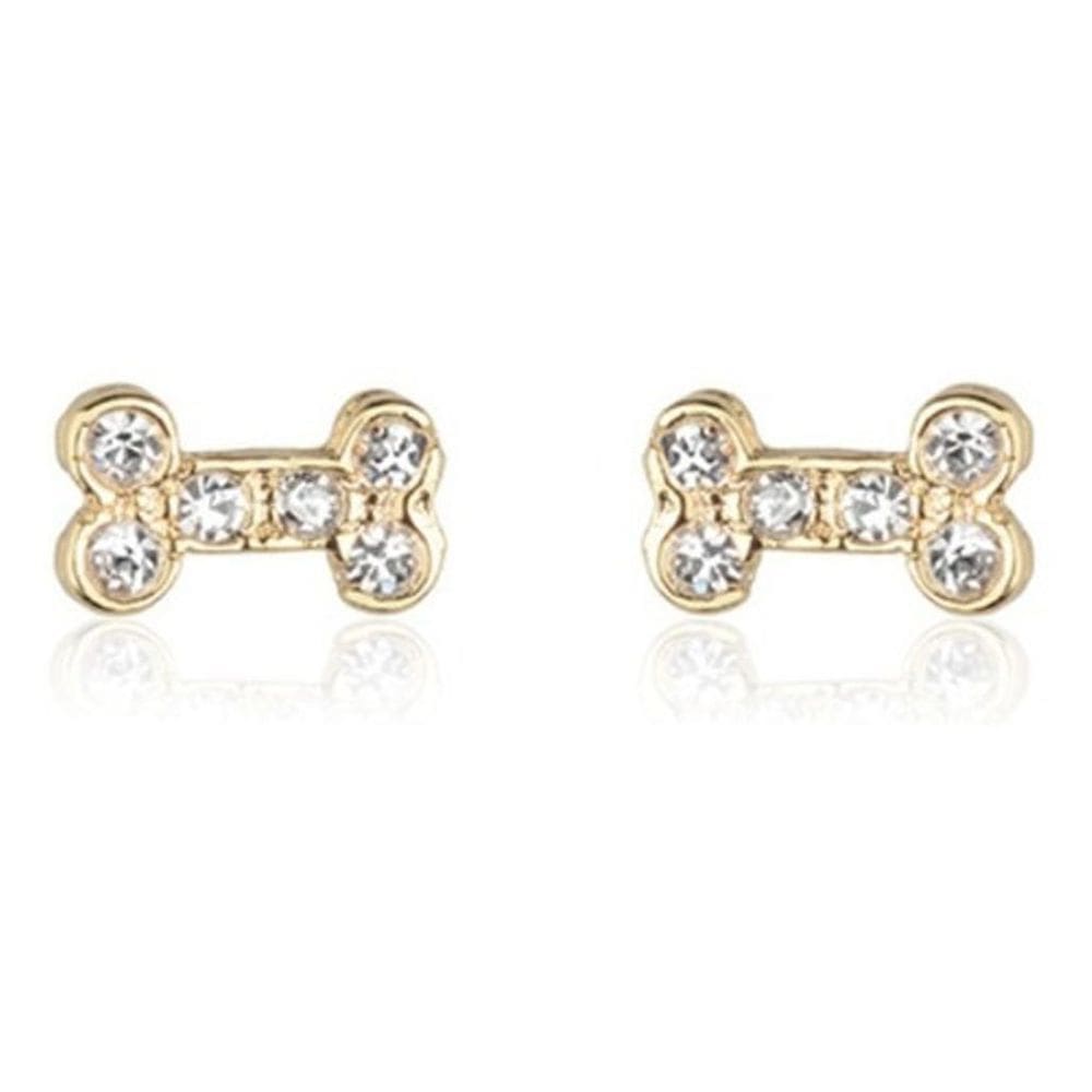 Brinco Infantil Pequeno Dourado Pedra Zirconia Antialérgico