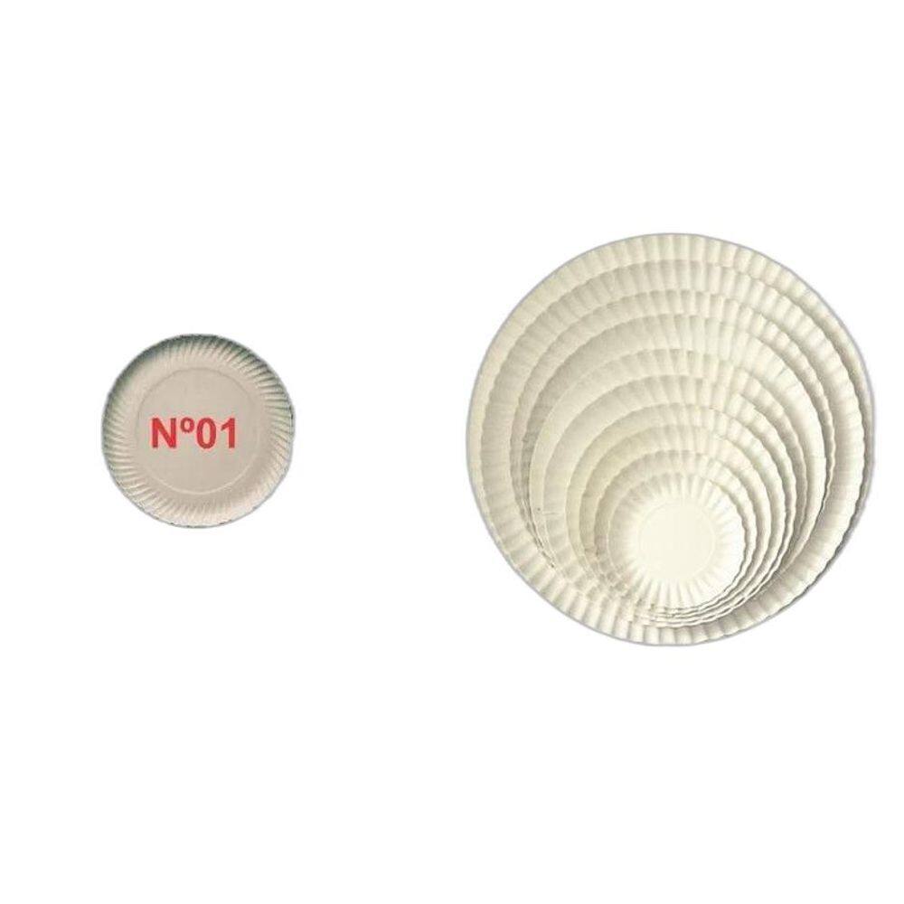 Prato Papelão Natural Redonda Nº01  13Cm  C/100 Deskart