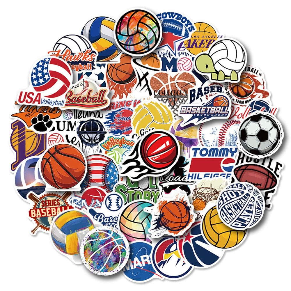 Pacote de adesivos Basketball Ball Sports Anime Waterproof x50