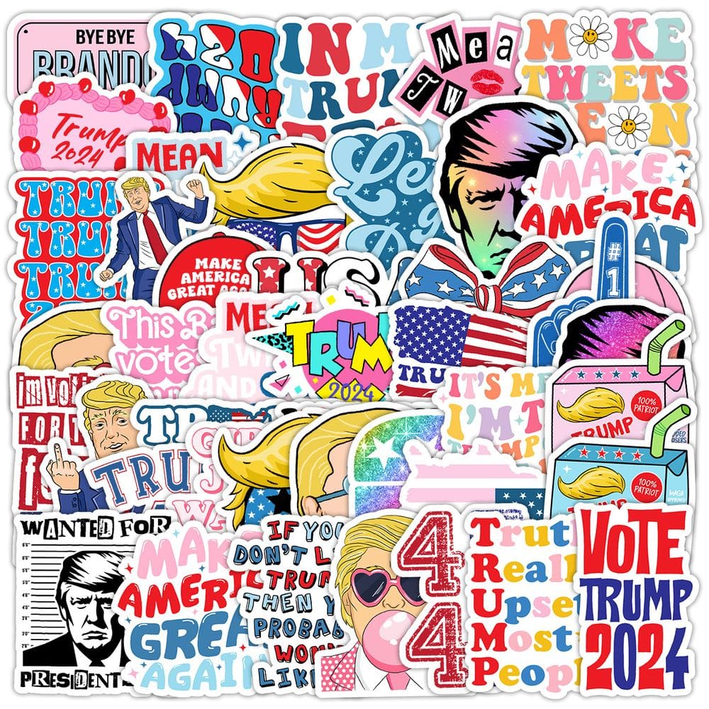 Adesivos Trumps-Pngs-Files Vinil Impermeável Anime x50