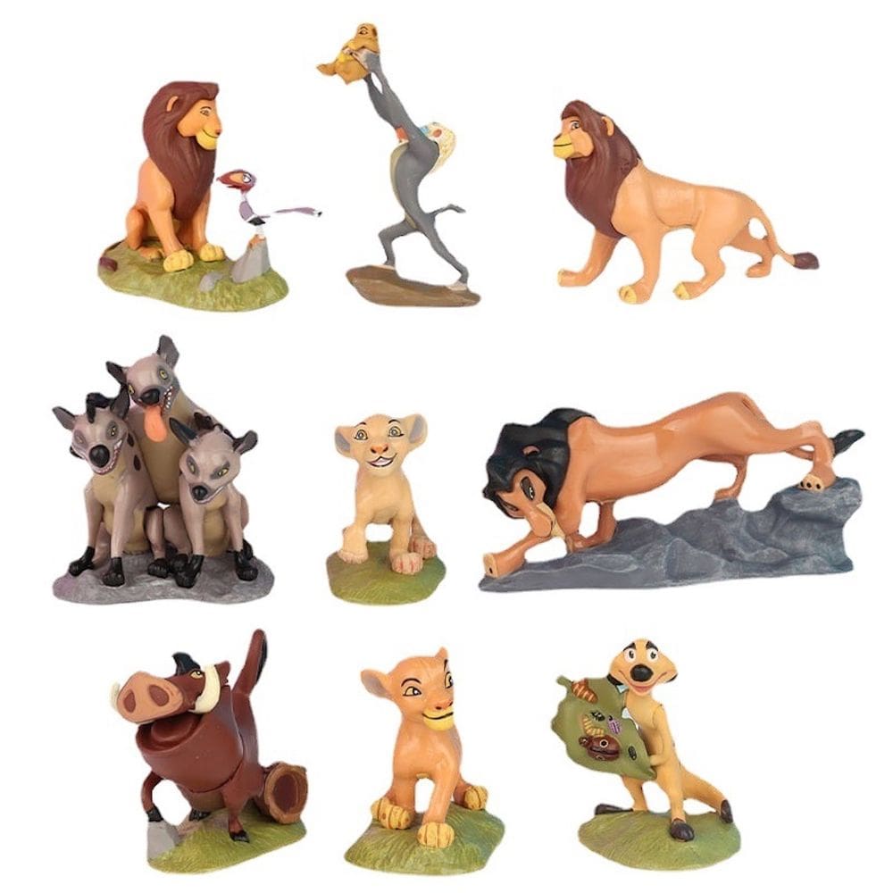 Coleção de brinquedos de figuras de anime modelo 9 unidades Lions Kings Simba