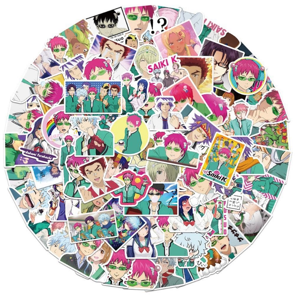 Adesivos Disastrous Life of Saiki Ks Anime Water 100 unidades