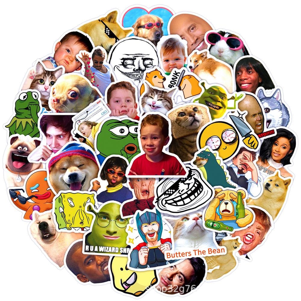 Pacote de adesivos Funny Emoticon Anime à prova d`água (100 unidades)