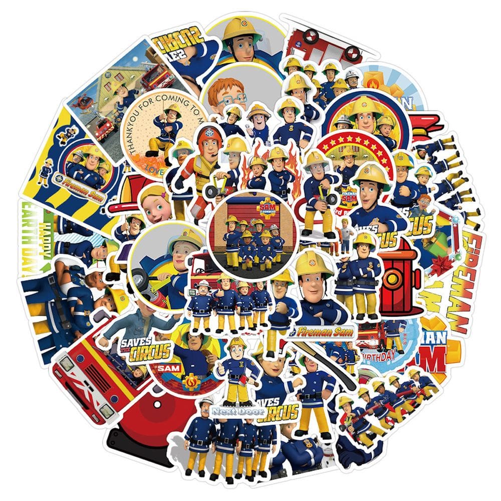 Adesivos Firemans Sams Anime Cartoon 50 unidades de PVC impermeável