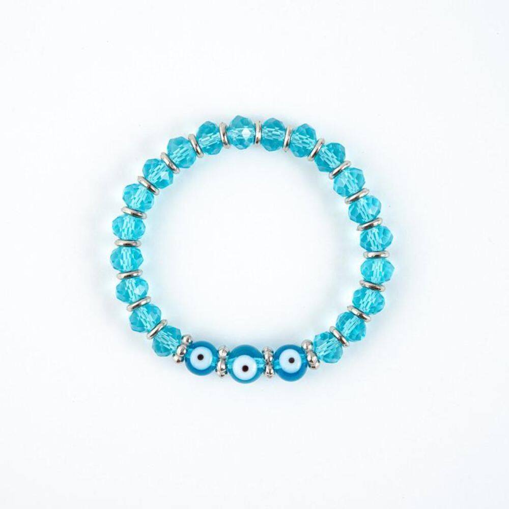 Pulseira 3 Olhos Gregos Contra Inveja - Escolha A Cor